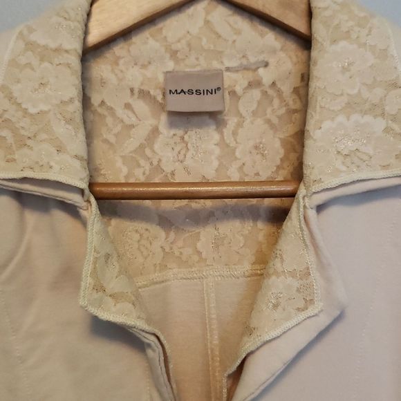 3 for $25 Massini Lace Cream Blazer Jacket Small - Picture 4 of 5